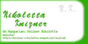 nikoletta knizner business card